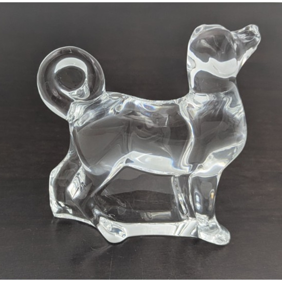 Baccarat Crystal Akita Dog Puppy Zodiac 1994 Figurine Paperweight France 4.5" - Picture 2 of 13